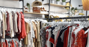 close up of shop rails