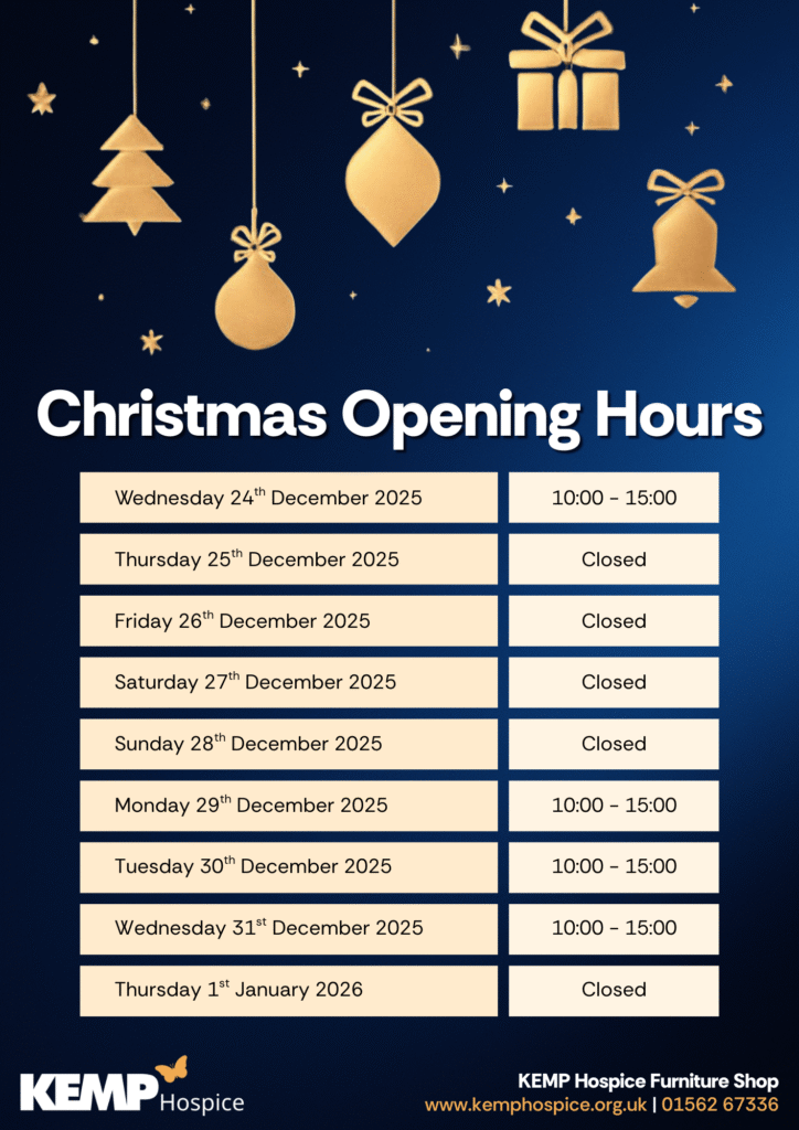 graphic to show opening hours in kemp shops at Christmas