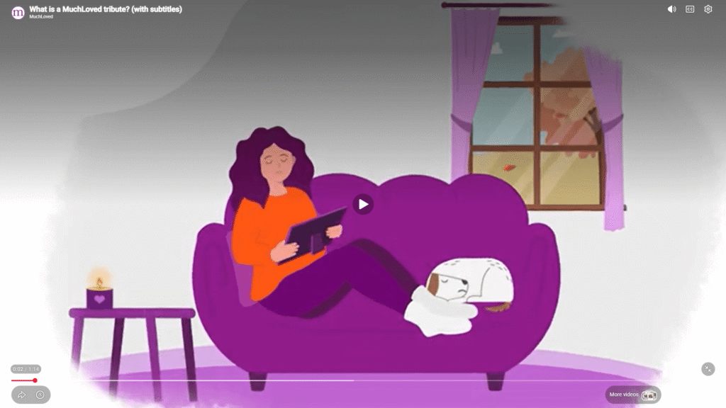 cartoon image of a person sat on a sofa looking at a tablet screen